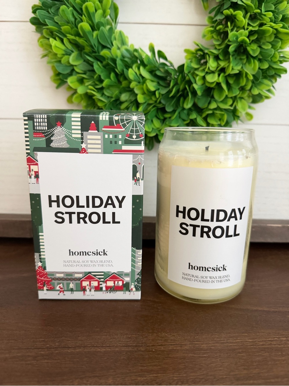 Homesick Holiday Stroll Scented Candle - Cream